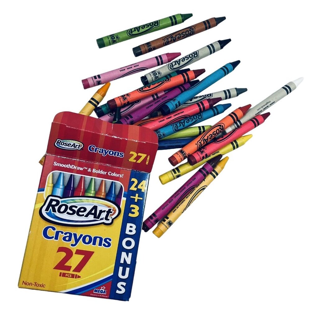 RoseArt Mega Crayons Bonus 27  Smooth Draw Color Discontinued Rose Art - Picture 6 of 14